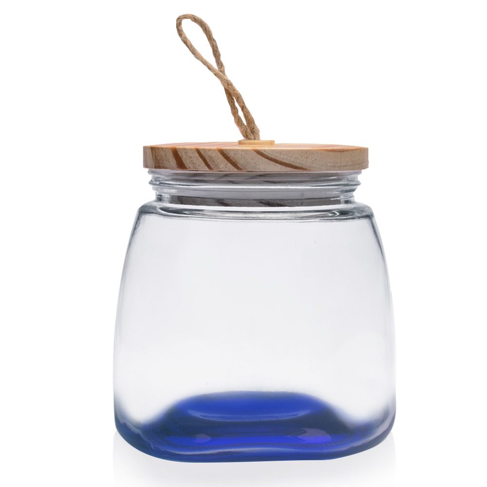 Picture of 64 Oz. Glass Candy Jars with Suction Wooden Lid
