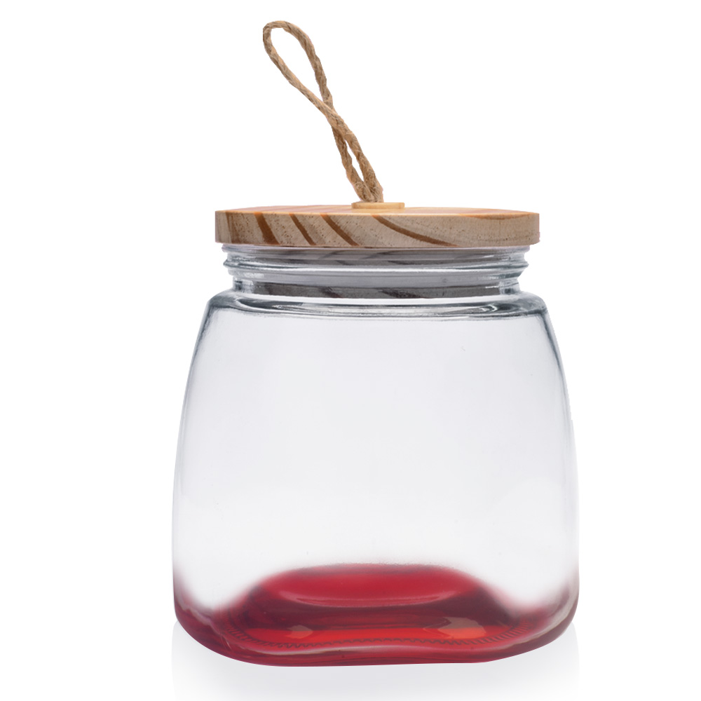 Picture of 64 Oz. Glass Candy Jars with Suction Wooden Lid