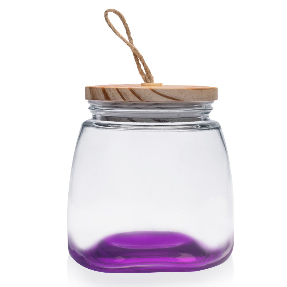Picture of 64 Oz. Glass Candy Jars with Suction Wooden Lid