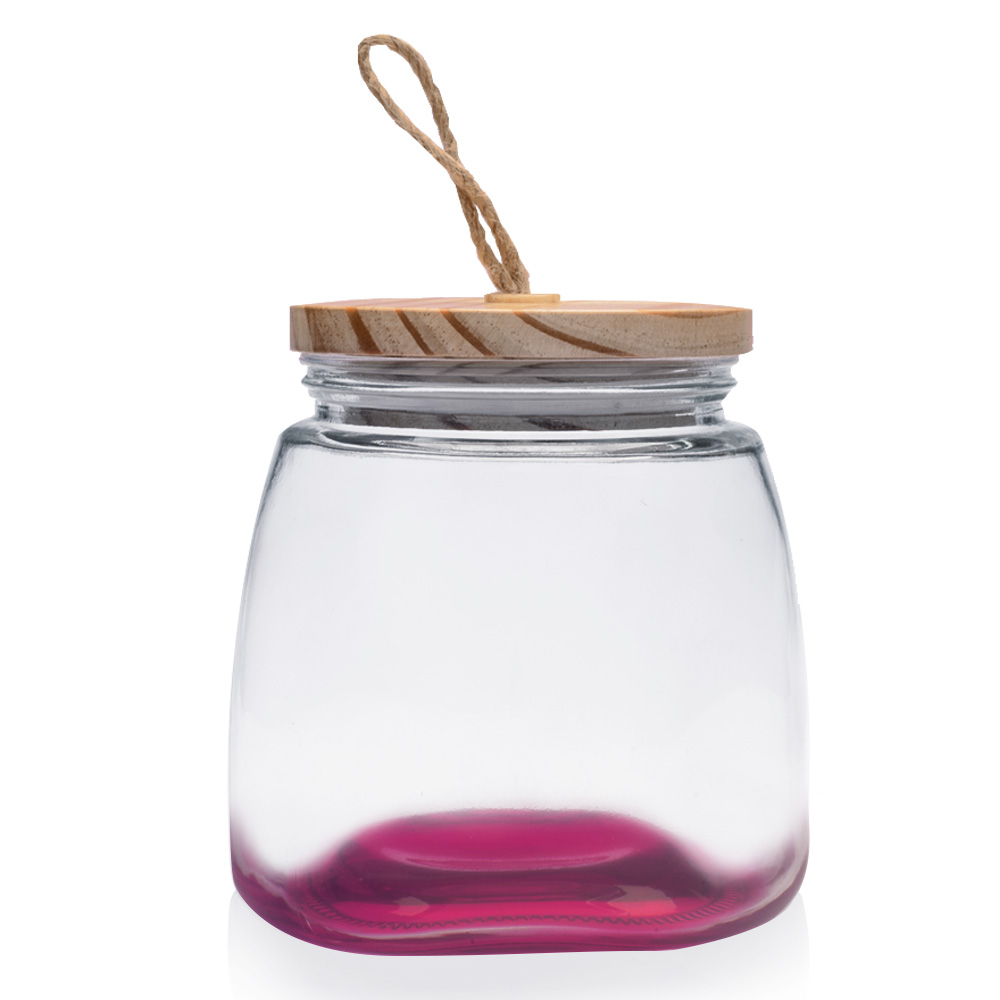 Picture of 64 Oz. Glass Candy Jars with Suction Wooden Lid