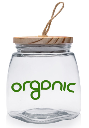 Picture of 64 Oz. Glass Candy Jars with Suction Wooden Lid
