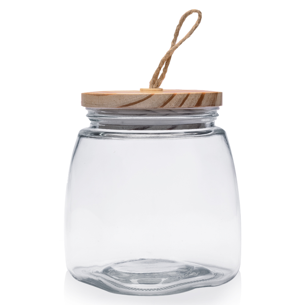 Picture of 64 Oz. Glass Candy Jars with Suction Wooden Lid