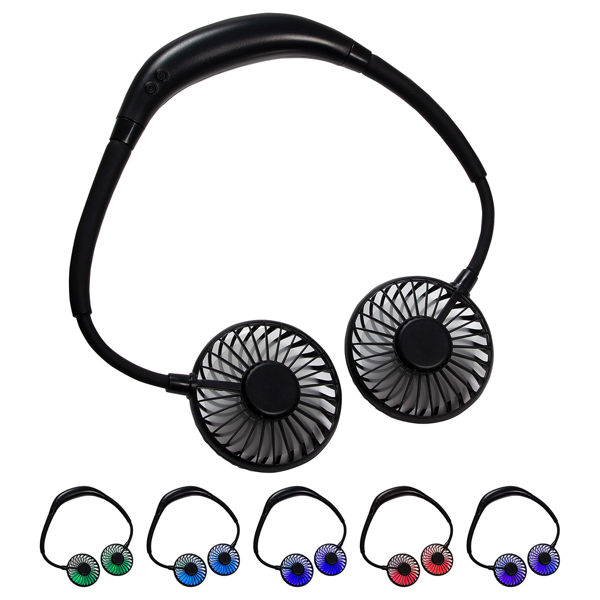Picture of Dual Breeze Hands-Free Neck Fan with Mood Light
