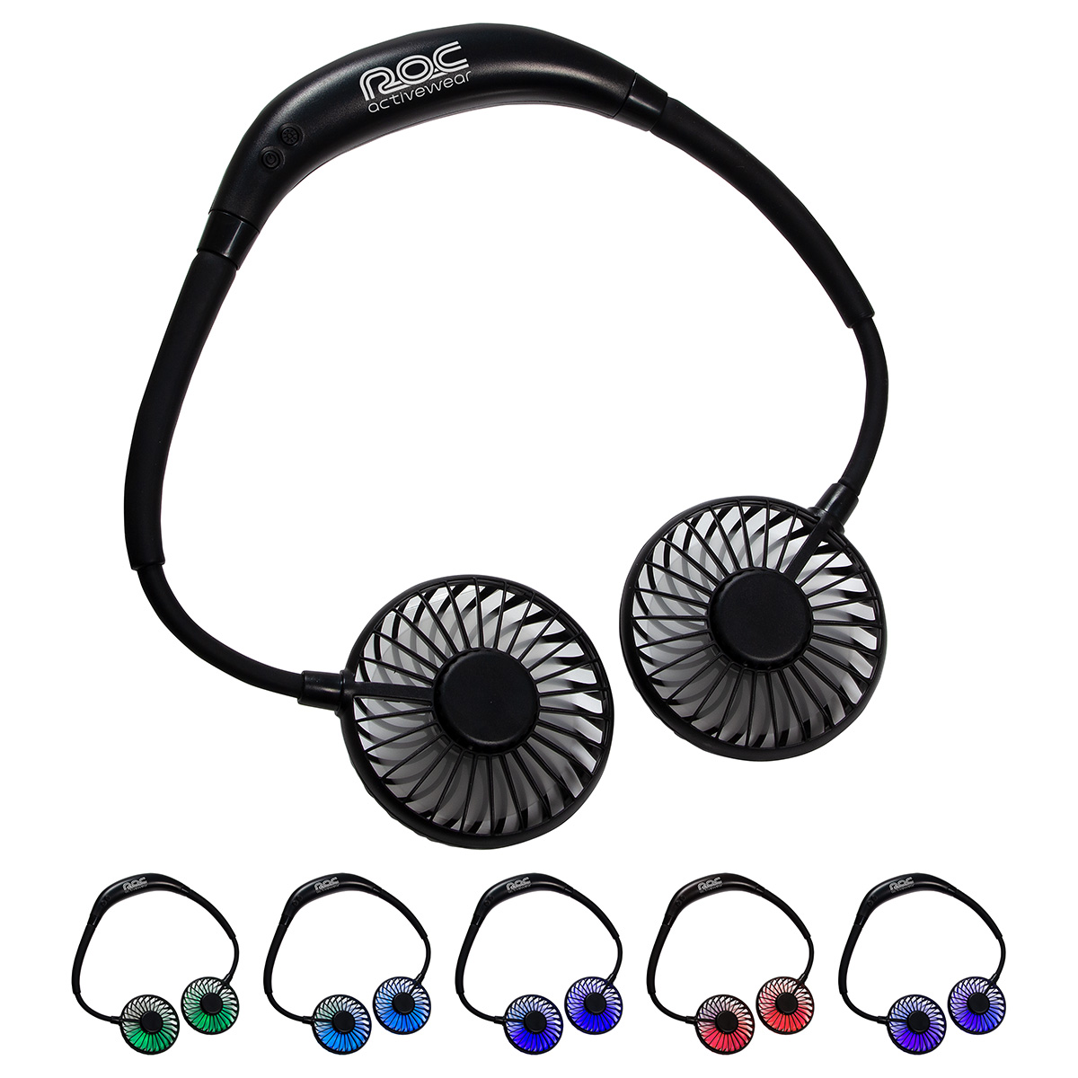 Picture of Dual Breeze Hands-Free Neck Fan with Mood Light