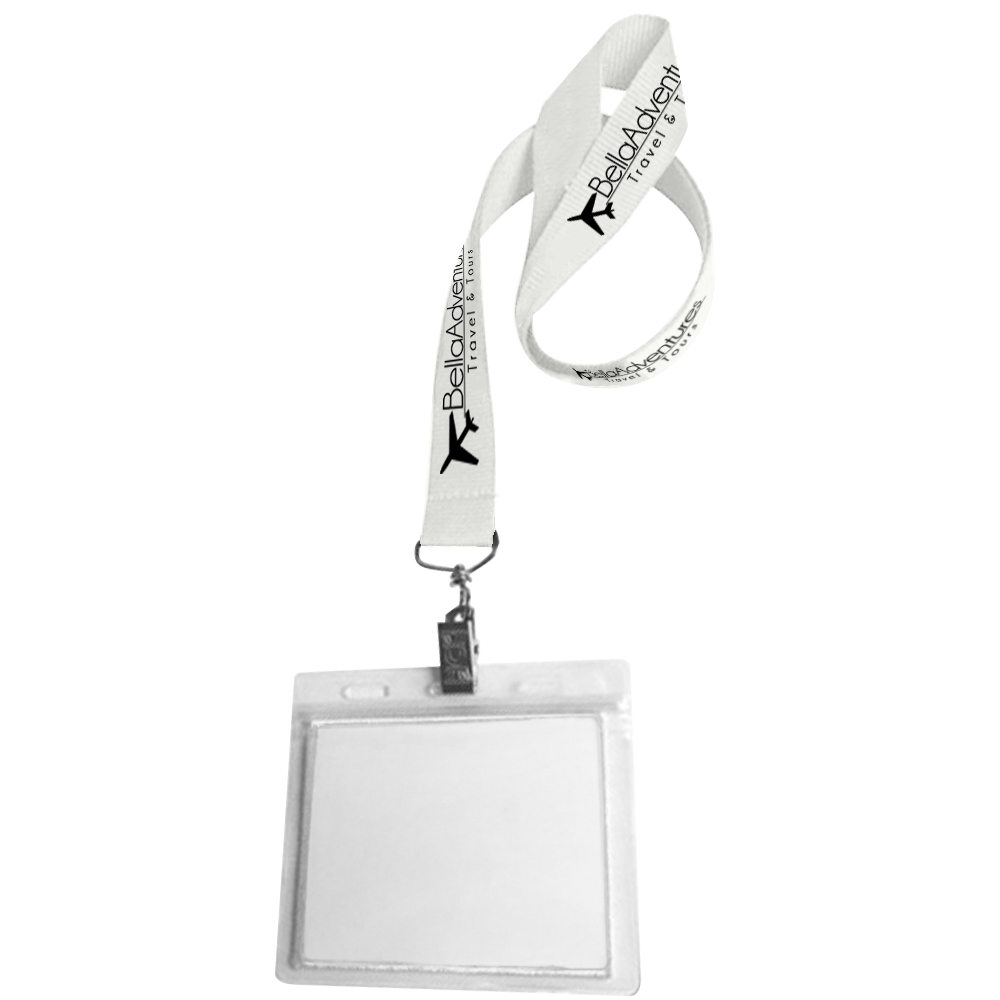 Picture of 0.75" Lanyard Screen Printed with Badge Holder