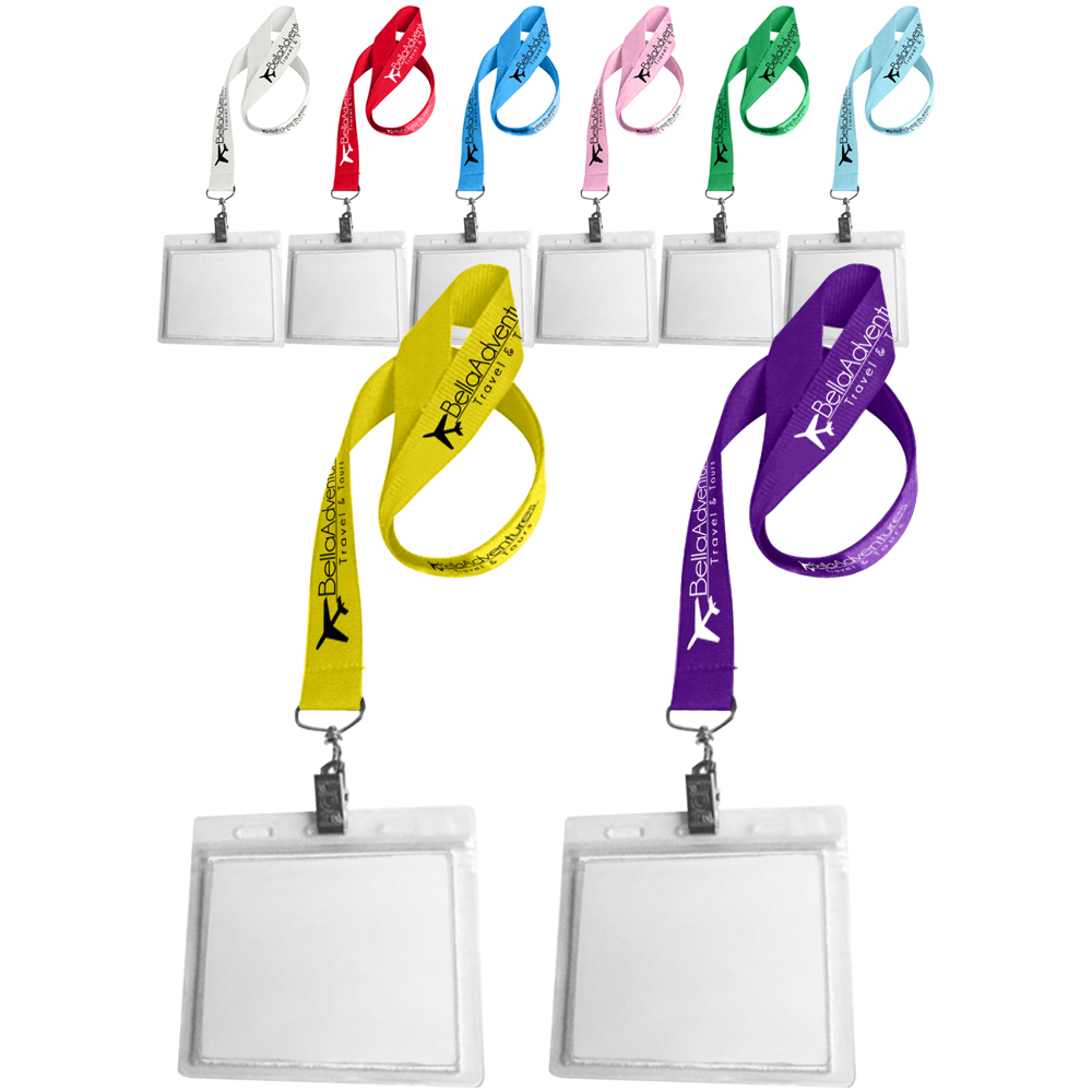 Picture of 0.75" Lanyard Screen Printed with Badge Holder