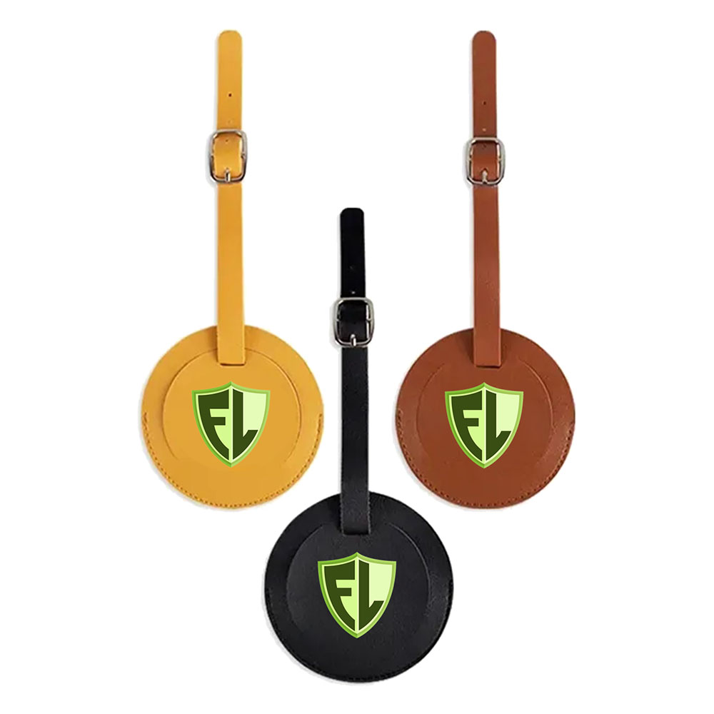 Picture of Round Shape PU Vegan Leather Luggage Tags