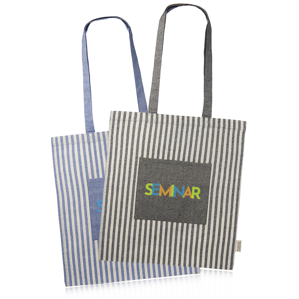 Picture of Recycled Striped Cotton Tote Bags