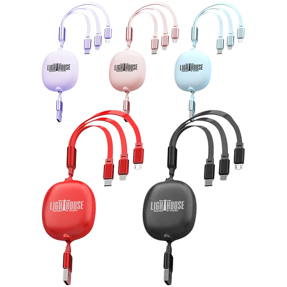 Picture of 3.9' Retractable Multi Charging Cable Cord