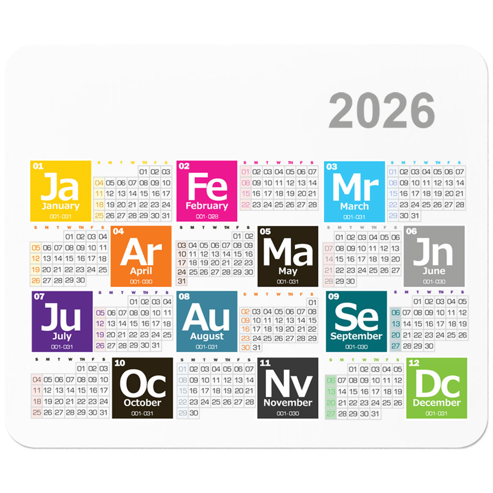Picture of Periodic Table Calendar Mouse Pads