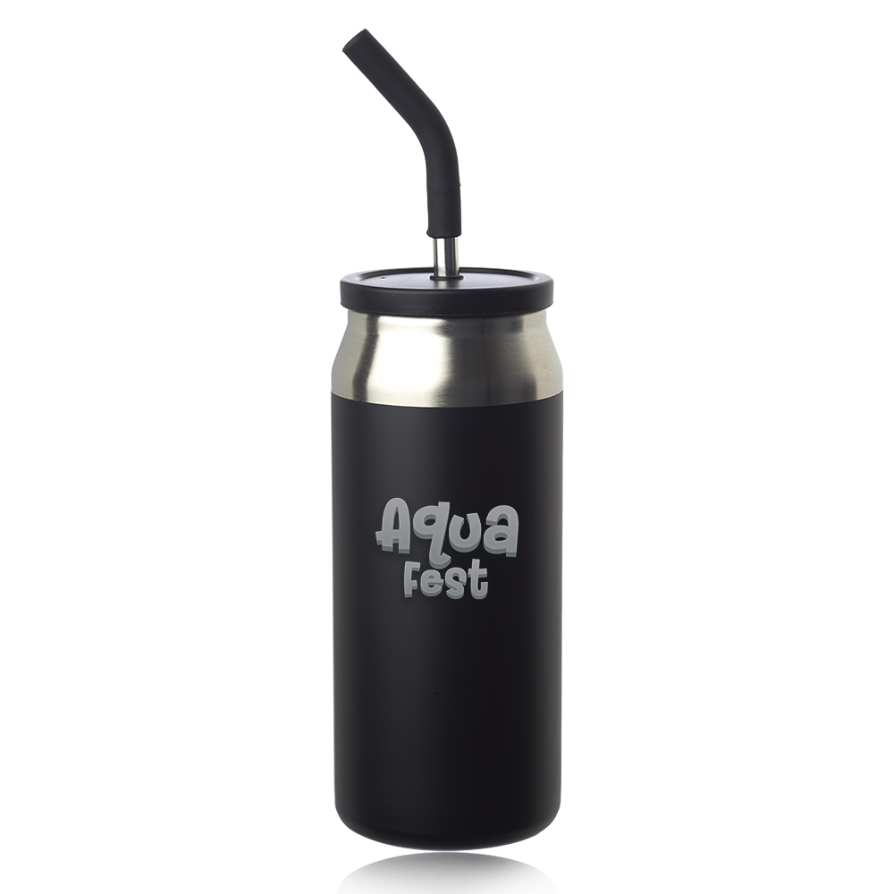 Picture of 22 oz Sydney Can Shaped Tumbler with Silicone Lid and Straw