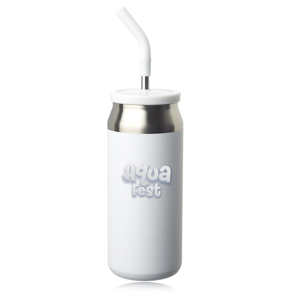 Picture of 22 oz Sydney Can Shaped Tumbler with Silicone Lid and Straw