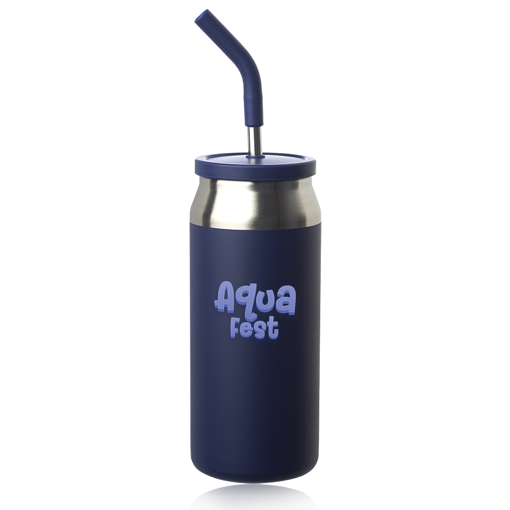 Picture of 22 oz Sydney Can Shaped Tumbler with Silicone Lid and Straw