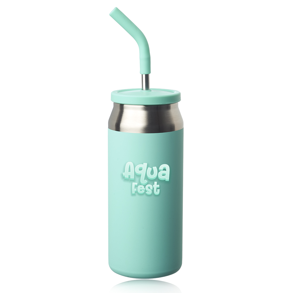 Picture of 22 oz Sydney Can Shaped Tumbler with Silicone Lid and Straw