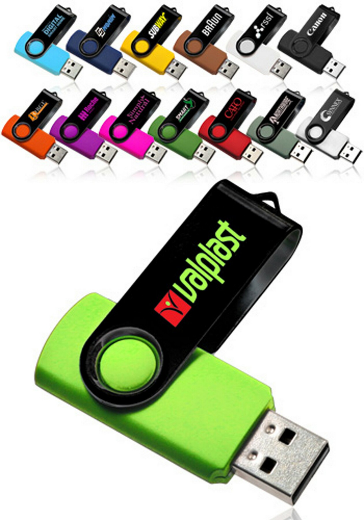 Picture of 8 GB Swivel USB Flash Drive w/ Black Cover