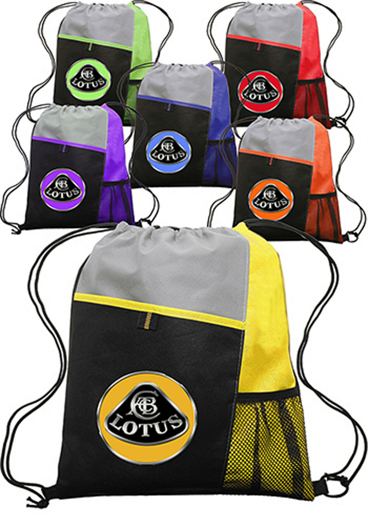 Picture of Mesh Pocket Drawstring Backpacks