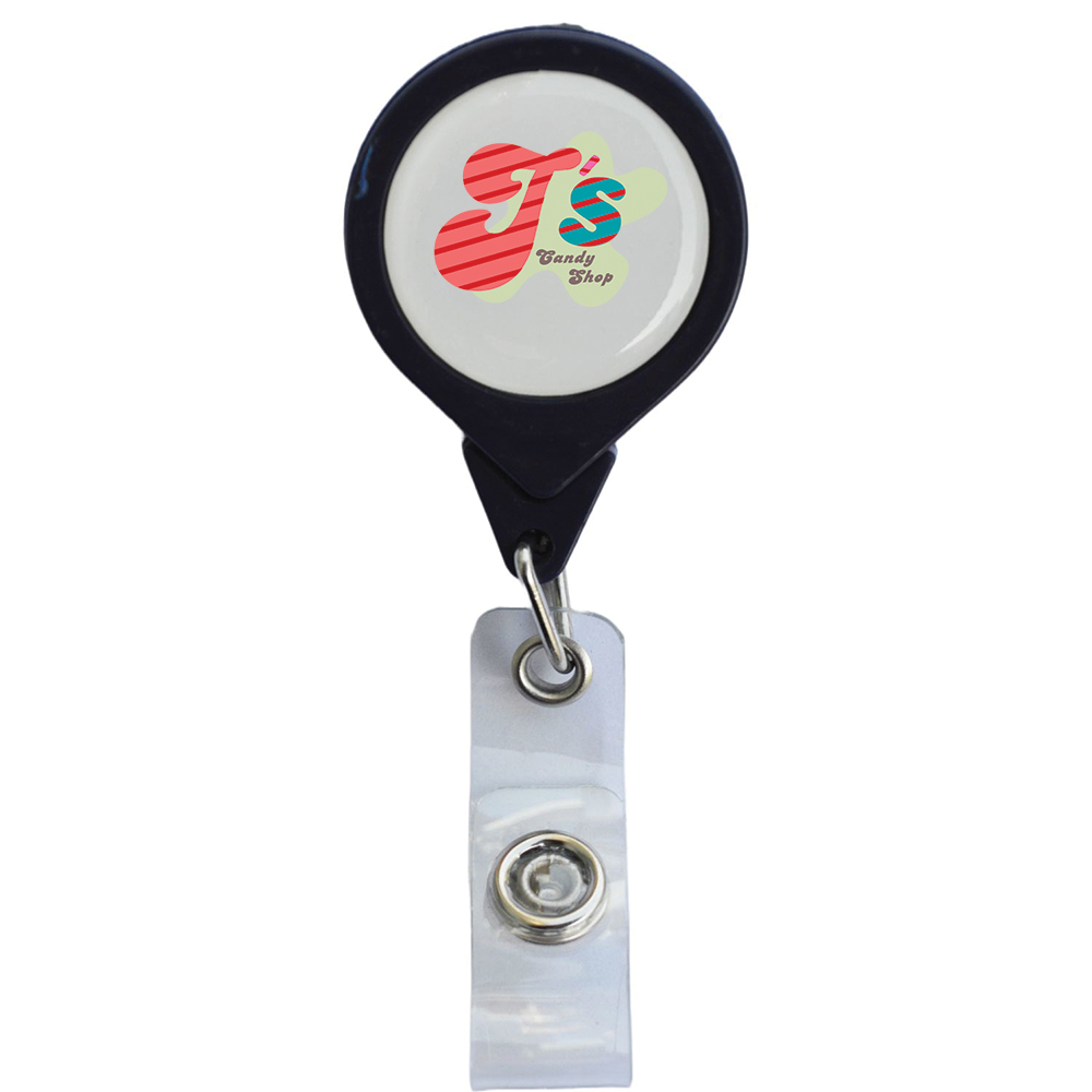 Picture of No-Twist Round Retractable Badge with Bulldog Clip