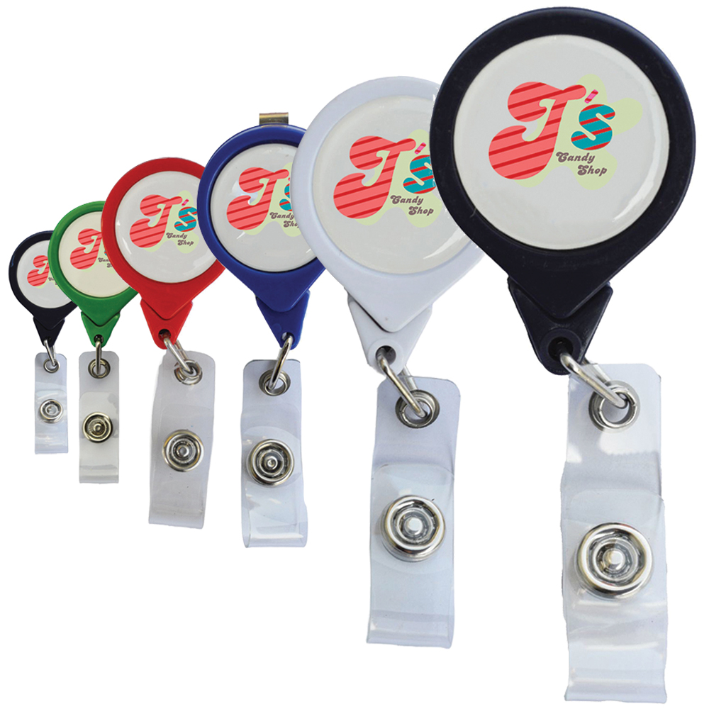 Picture of No-Twist Round Retractable Badge with Bulldog Clip