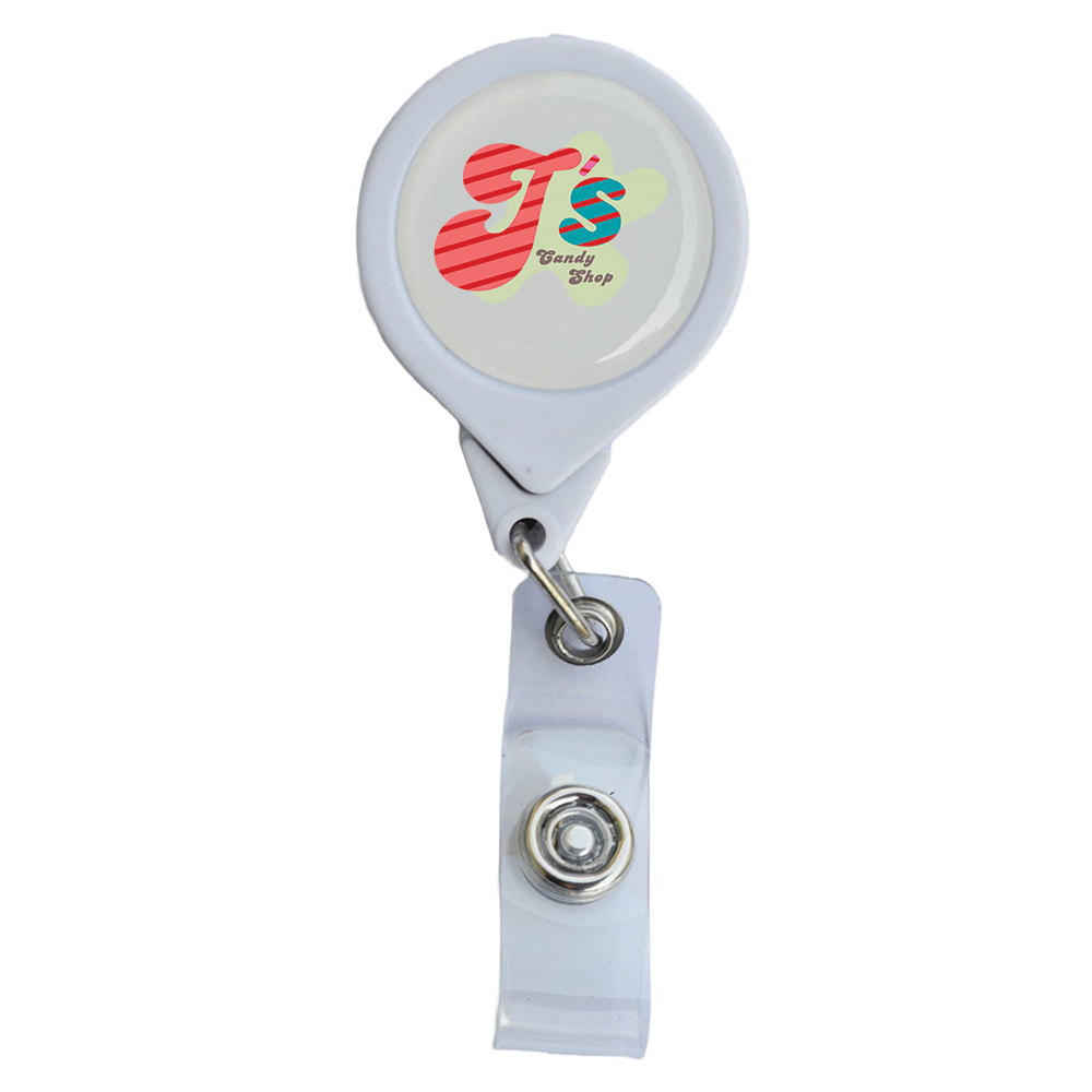 Picture of No-Twist Round Retractable Badge with Bulldog Clip