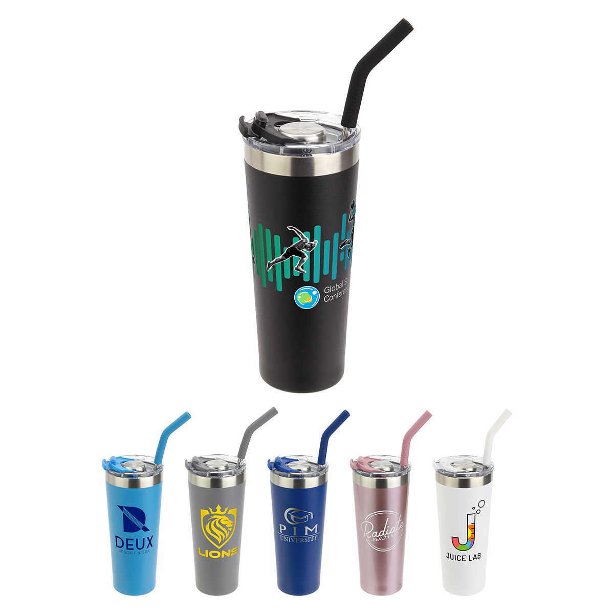 Picture of NAYAD® Trouper 22 oz Stainless Double-wall Tumbler with Straw