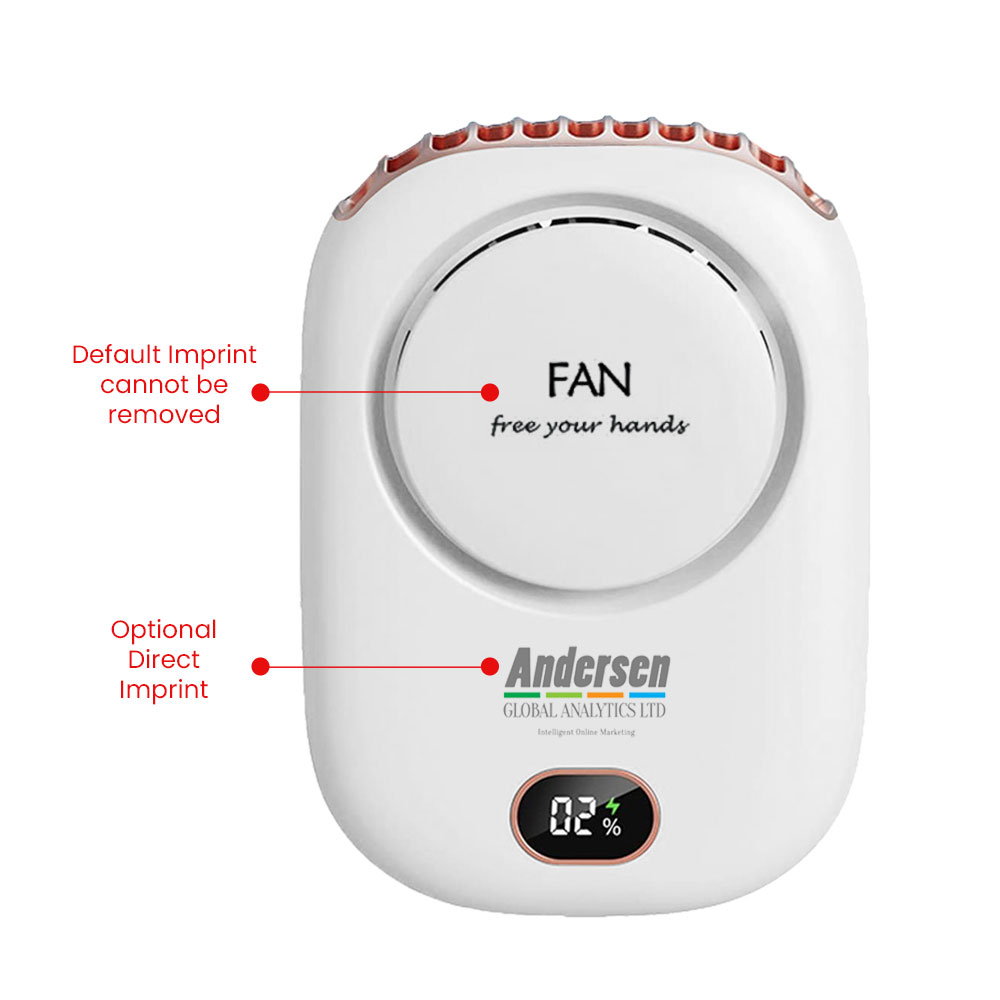 Picture of 2000 mAh Portable Neck Fan with Adjustable Lanyard and Bracket