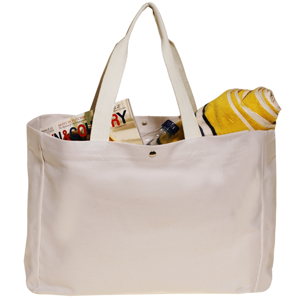 Picture of Snap Button Heavy Cotton Beach Bags (18" x 13.7")
