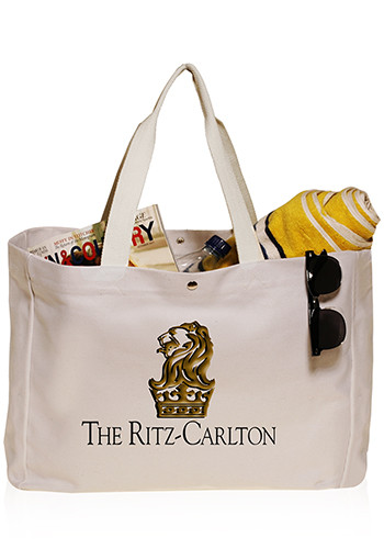 Picture of Snap Button Heavy Cotton Beach Bags (18" x 13.7")