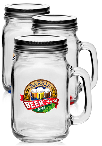 Picture of 16 Oz. Libbey? Handle Mason Jars w/ Lids