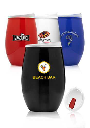 Picture of Patriotic 16 Oz. Plastic Stemless Wine Glasses