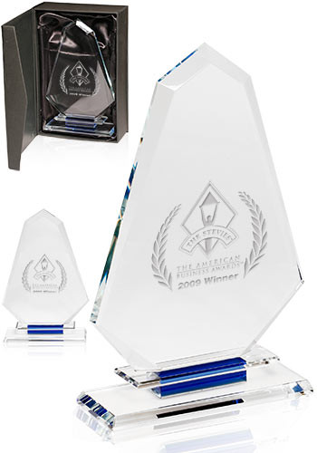 Picture of Blue Accent Glass Trophies