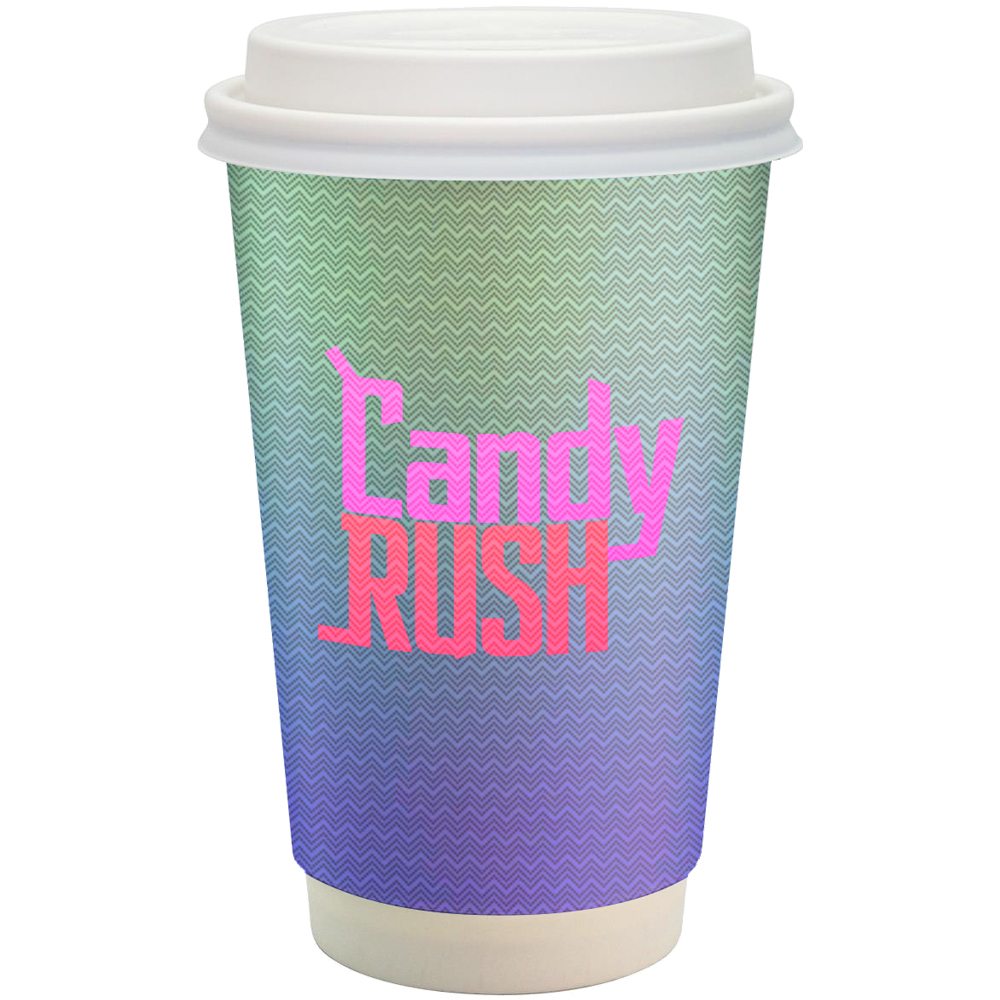 Picture of 16 oz Full Color Paper Cup with Lid