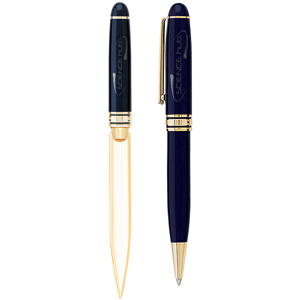 Picture of Danish-I Brass Letter Opener with GS Double Pen Set
