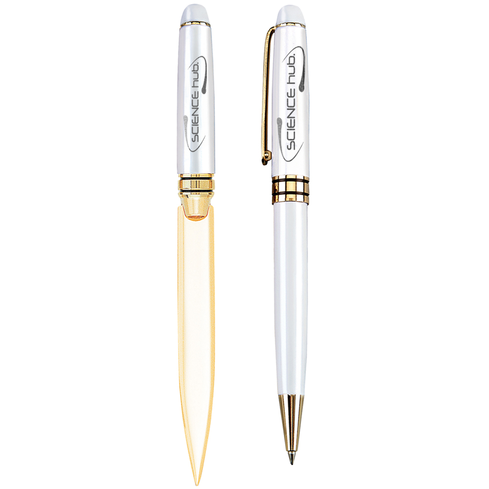 Picture of Danish-I Brass Letter Opener with GS Double Pen Set