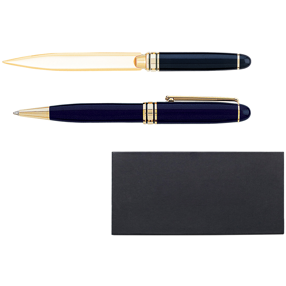 Picture of Danish-I Brass Letter Opener with GS Double Pen Set