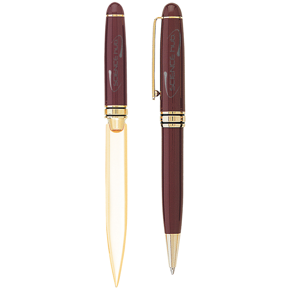 Picture of Danish-I Brass Letter Opener with GS Double Pen Set