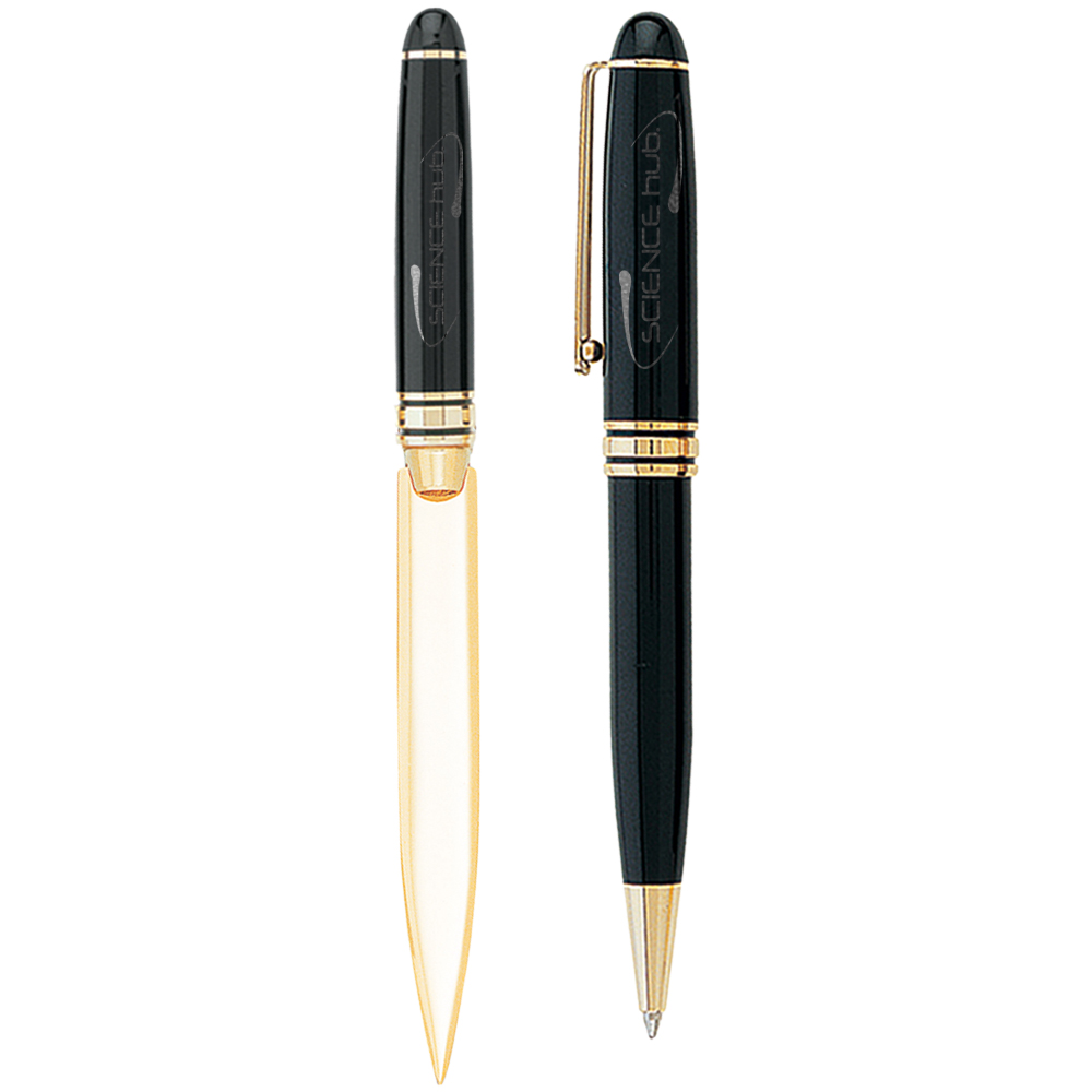 Picture of Danish-I Brass Letter Opener with GS Double Pen Set