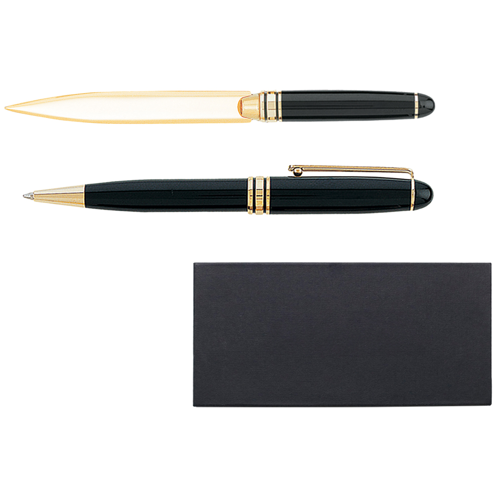 Picture of Danish-I Brass Letter Opener with GS Double Pen Set