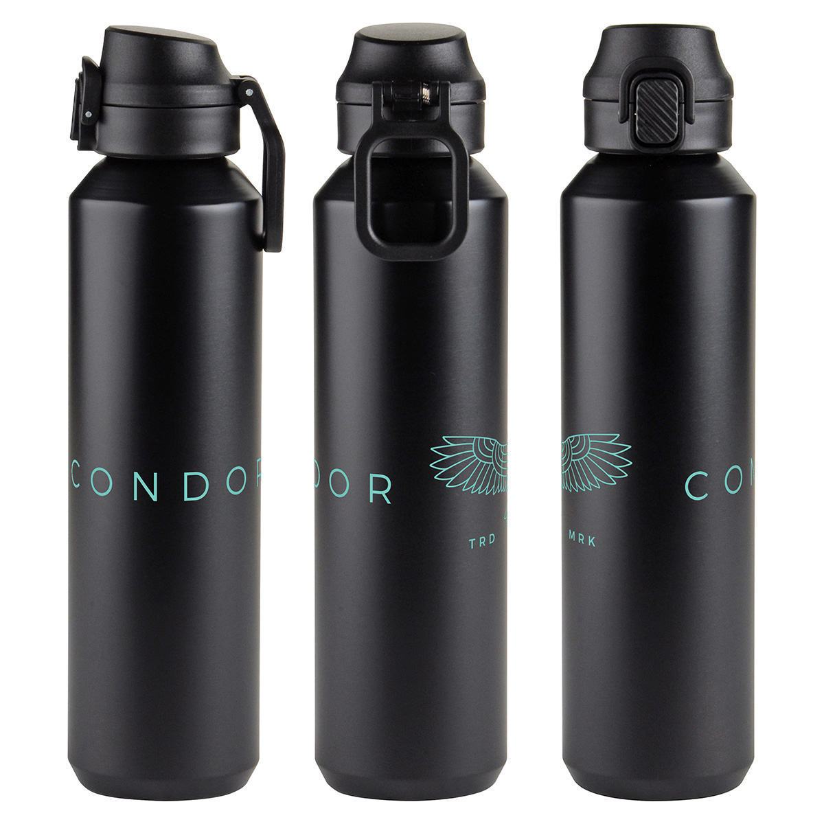 Picture of Nexus 27 oz Recycled Aluminum Bottle with Flip-Top Lid and Carabiner