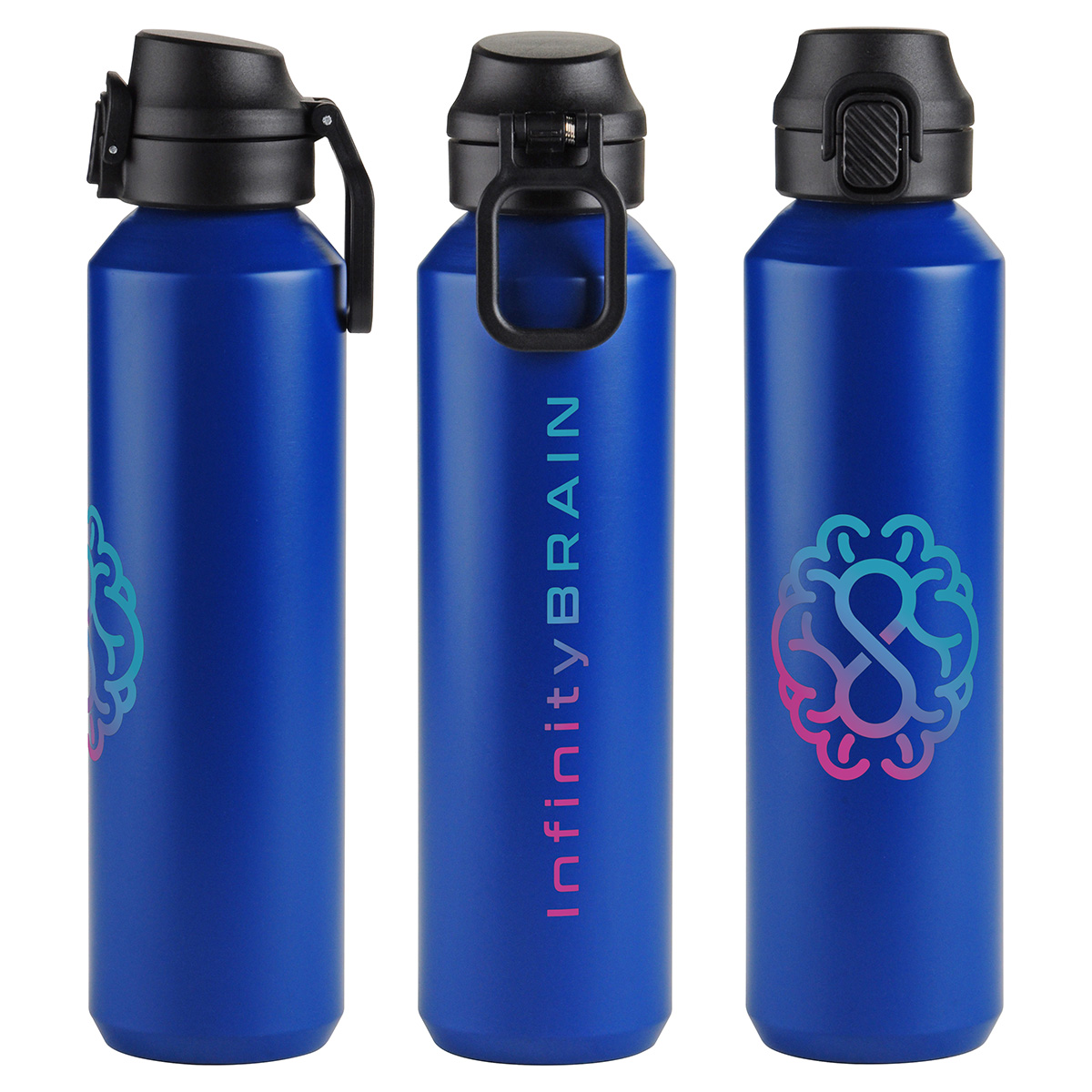 Picture of Nexus 27 oz Recycled Aluminum Bottle with Flip-Top Lid and Carabiner