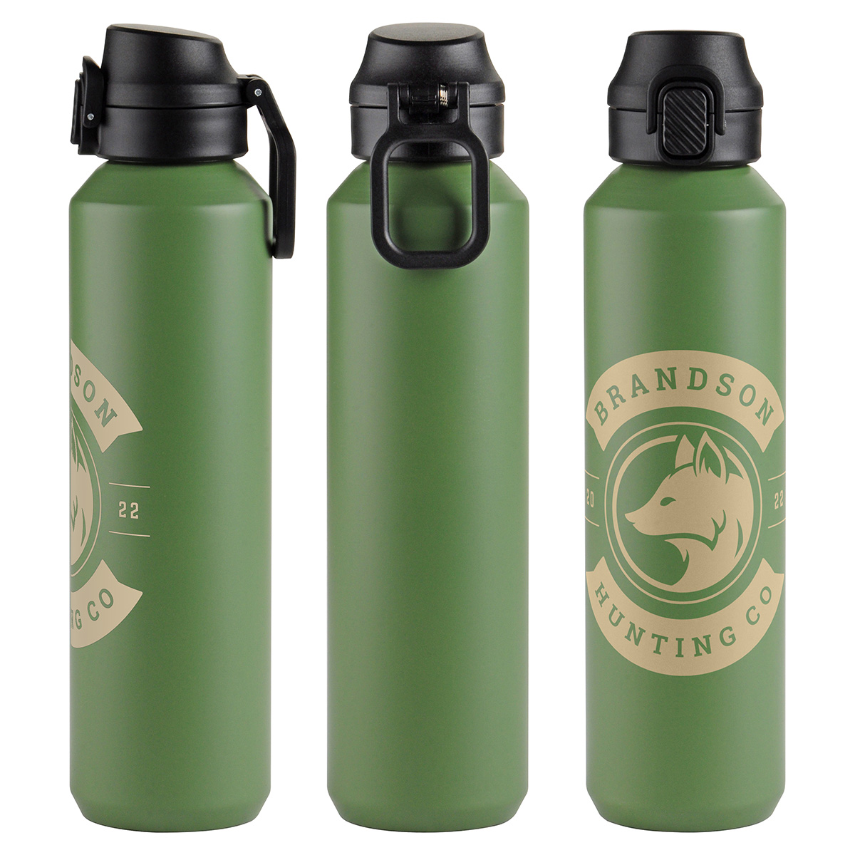 Picture of Nexus 27 oz Recycled Aluminum Bottle with Flip-Top Lid and Carabiner
