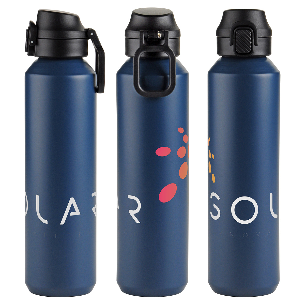 Picture of Nexus 27 oz Recycled Aluminum Bottle with Flip-Top Lid and Carabiner