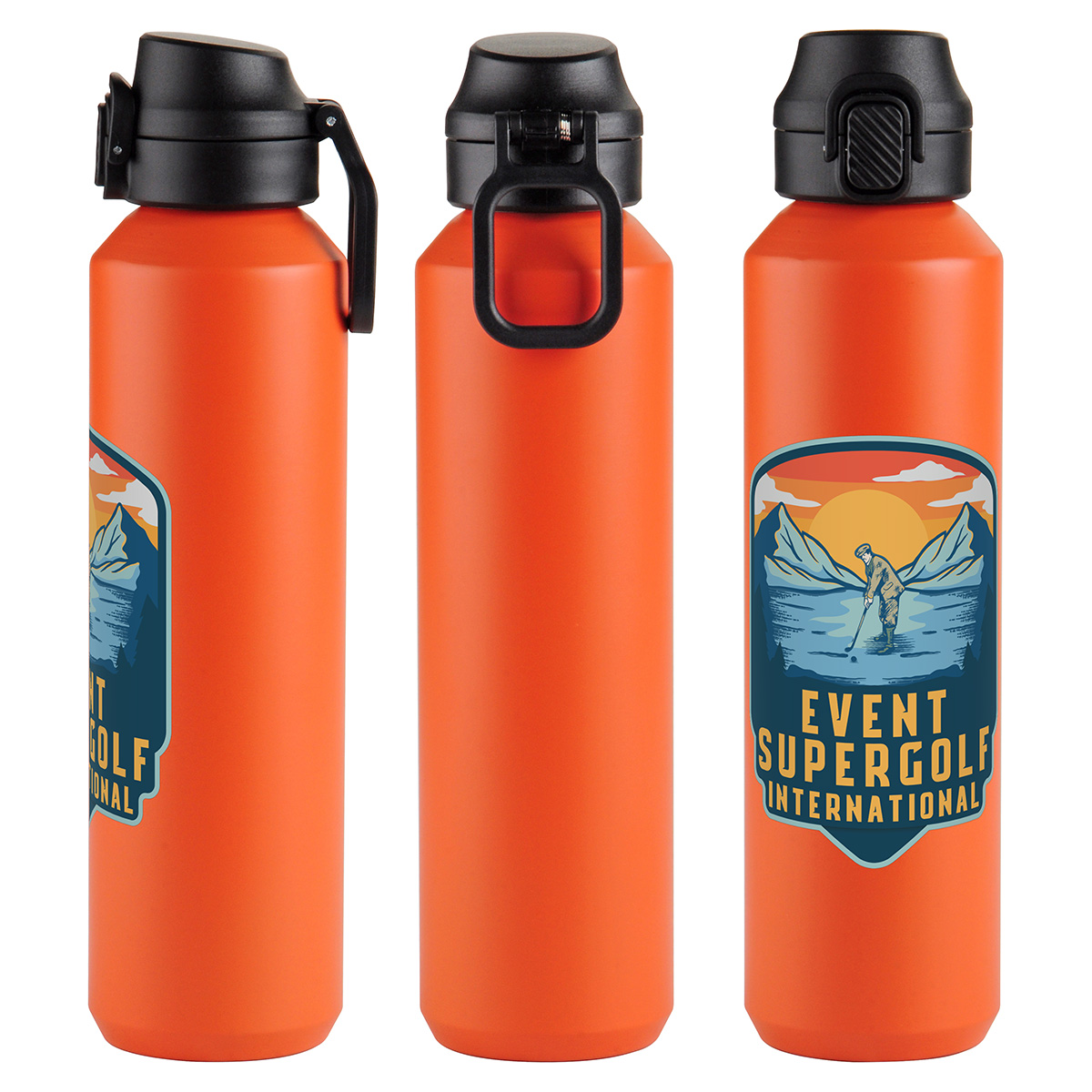 Picture of Nexus 27 oz Recycled Aluminum Bottle with Flip-Top Lid and Carabiner