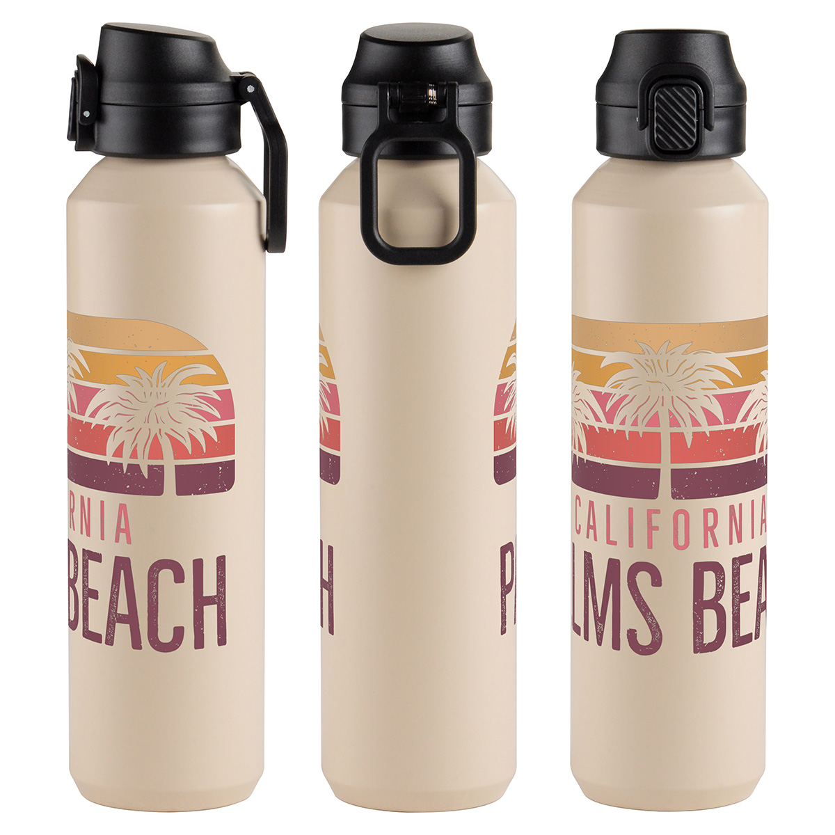 Picture of Nexus 27 oz Recycled Aluminum Bottle with Flip-Top Lid and Carabiner