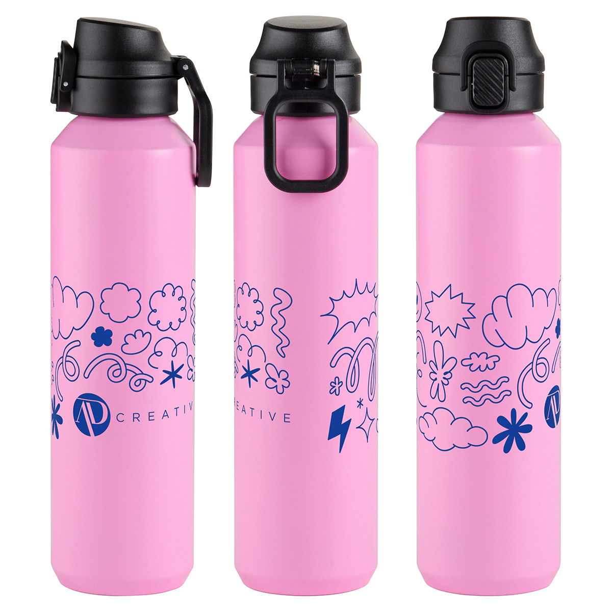 Picture of Nexus 27 oz Recycled Aluminum Bottle with Flip-Top Lid and Carabiner