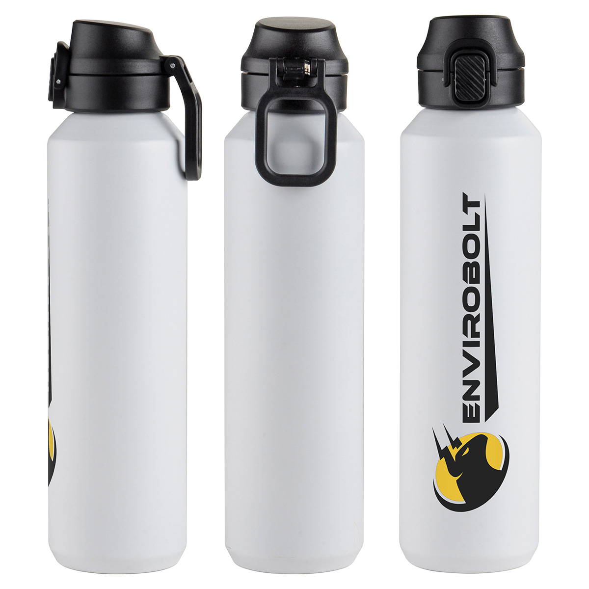 Picture of Nexus 27 oz Recycled Aluminum Bottle with Flip-Top Lid and Carabiner