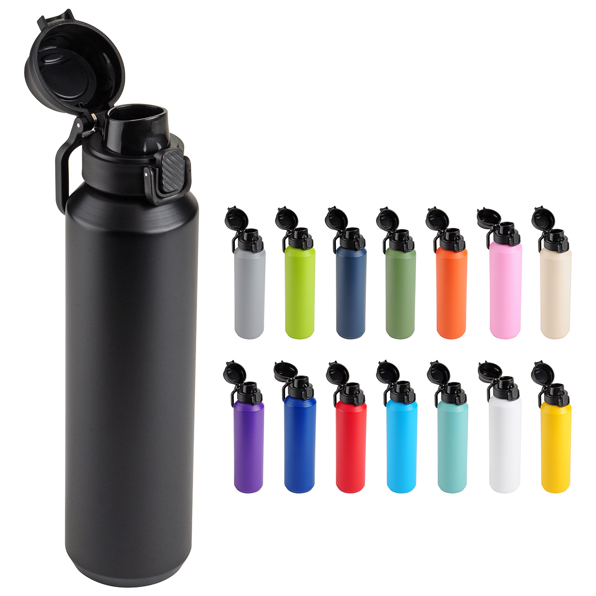Picture of Nexus 27 oz Recycled Aluminum Bottle with Flip-Top Lid and Carabiner