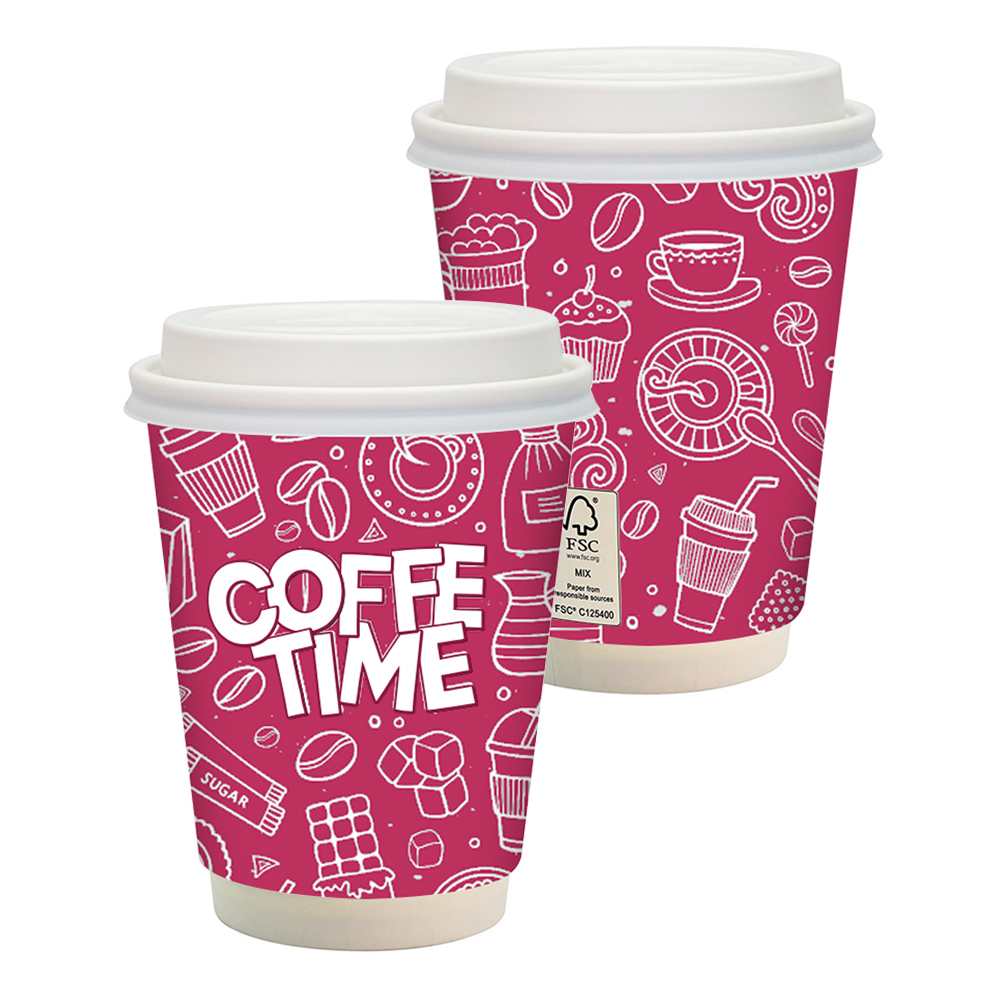 Picture of 12 oz. Full Color Paper Cup with Lid