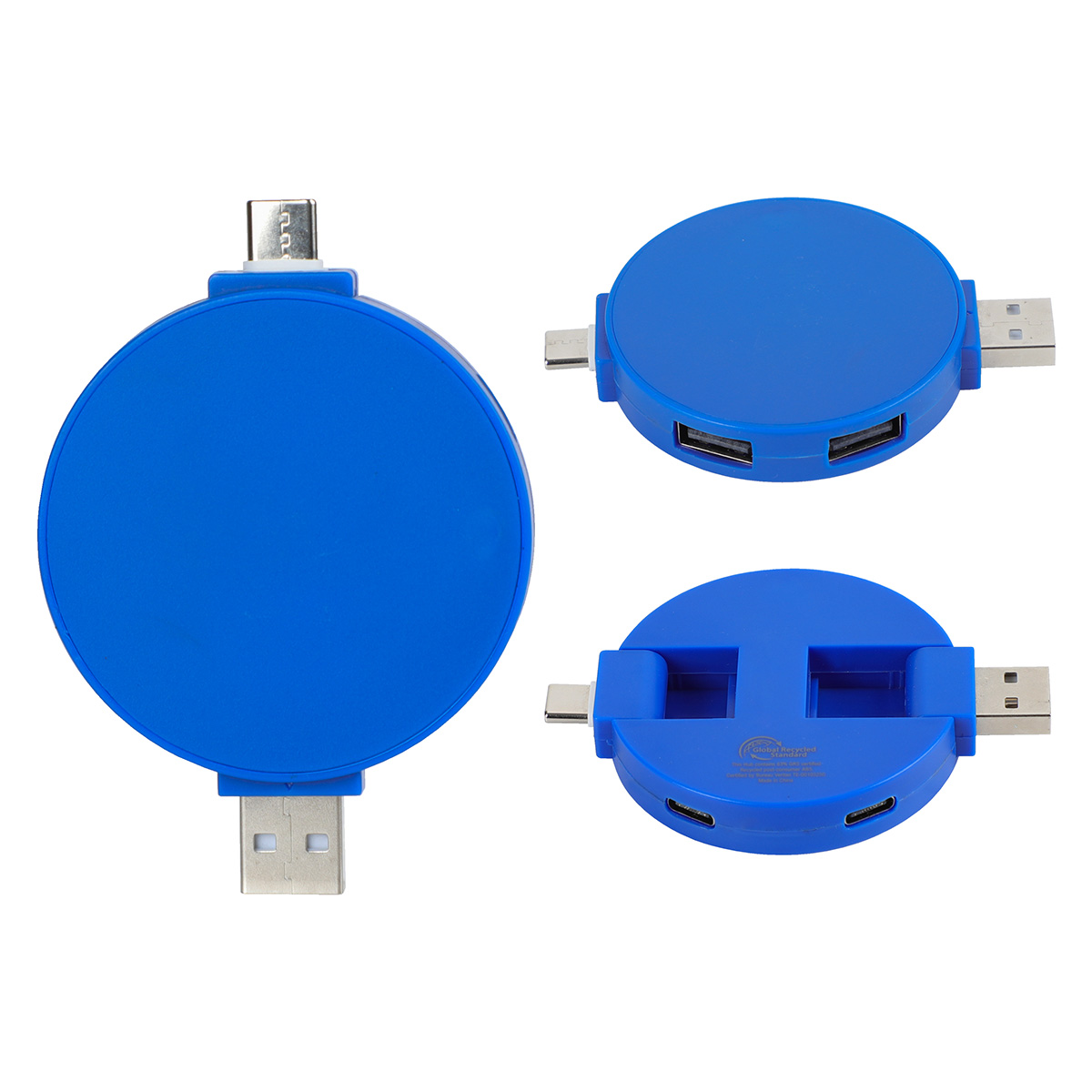 Picture of Quad 4-Port USB-C & USB-A Hub with Recycled ABS Case