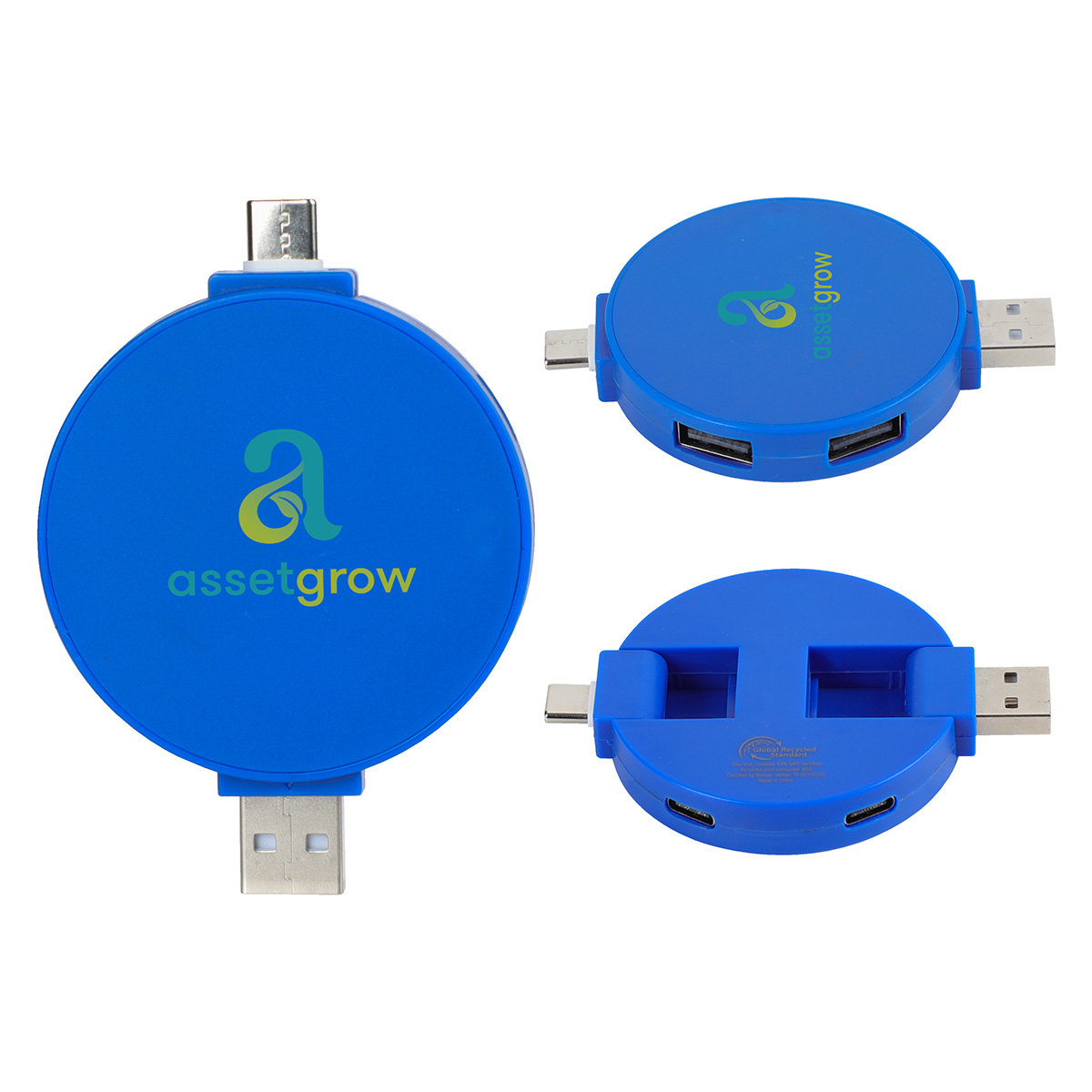 Picture of Quad 4-Port USB-C & USB-A Hub with Recycled ABS Case