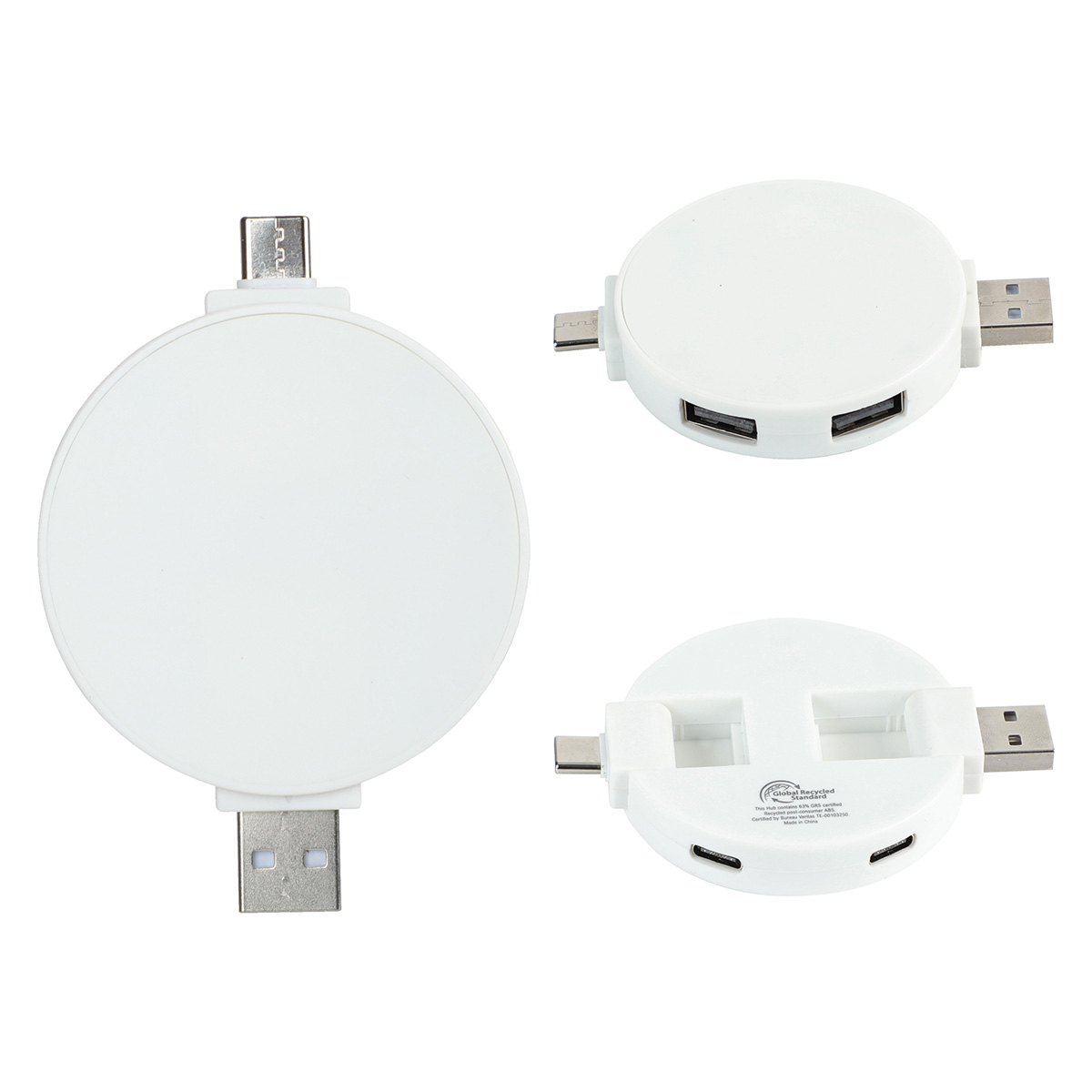 Picture of Quad 4-Port USB-C & USB-A Hub with Recycled ABS Case